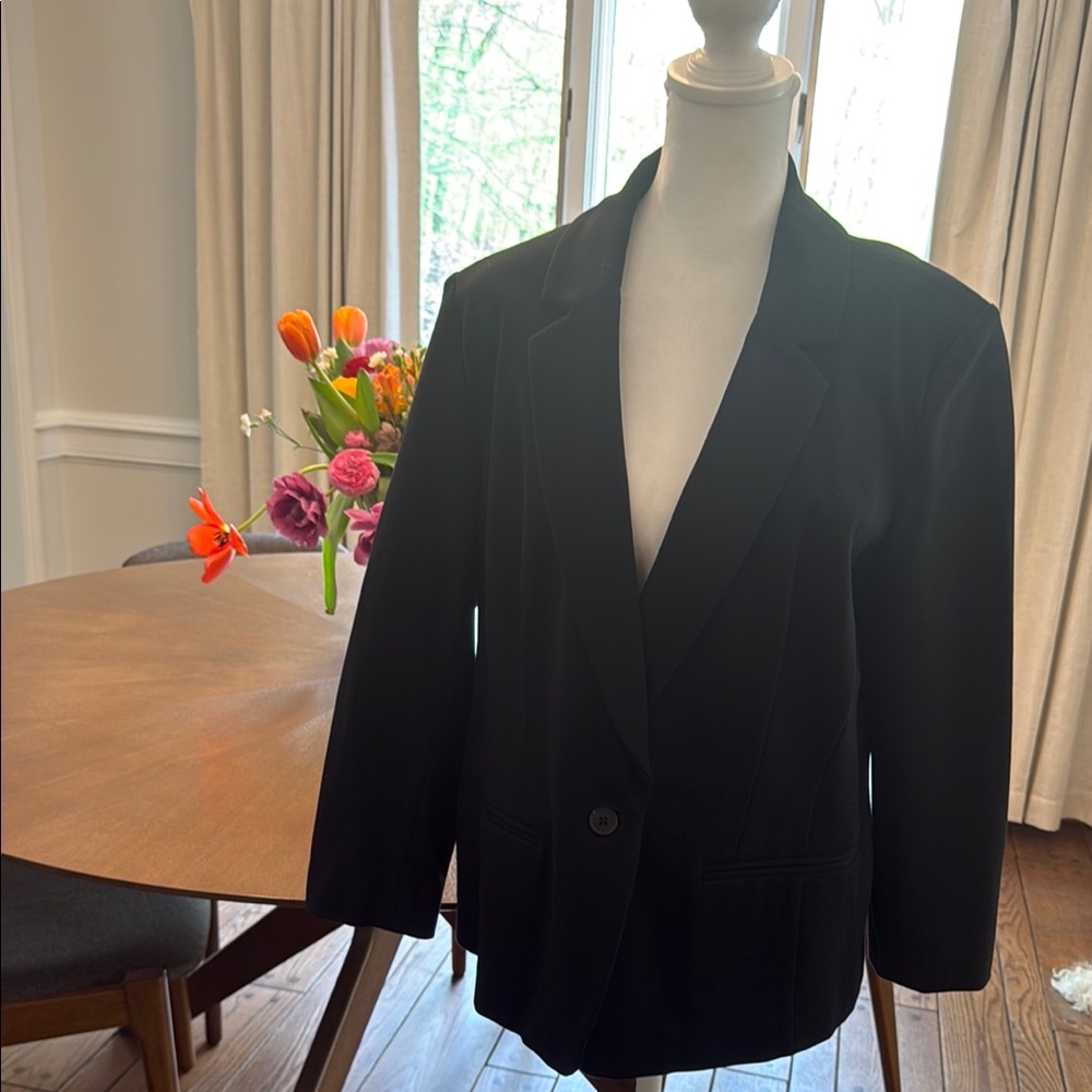 INC International Concepts Black Blazer Tailored Suit Jacket